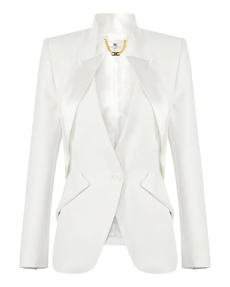 Elisabetta Franchi satin-lapel jacket - Weiß Weiß