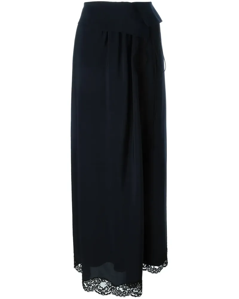 Chloé Faltenrock mit Spitzenborten - Blau Blau