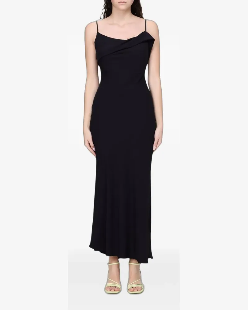 Hanita Kleid mit asymmetrischem Saum - Schwarz Schwarz