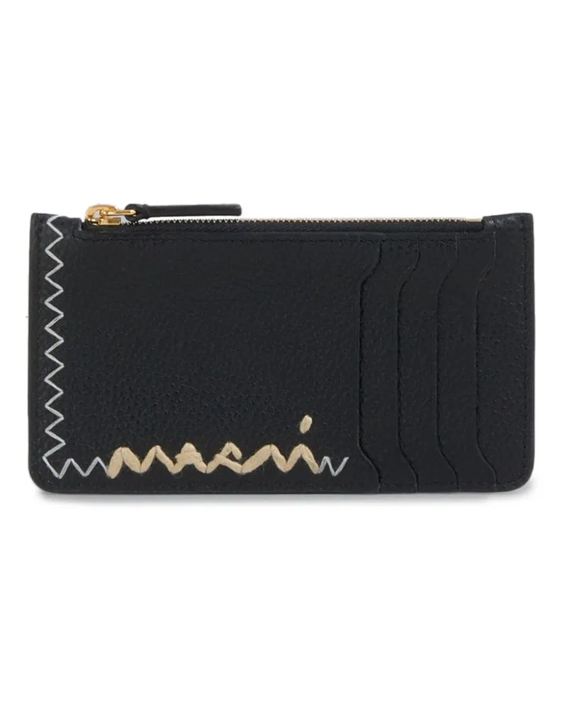 Marni Kartenetui mit Logo-Stickerei - Schwarz Schwarz