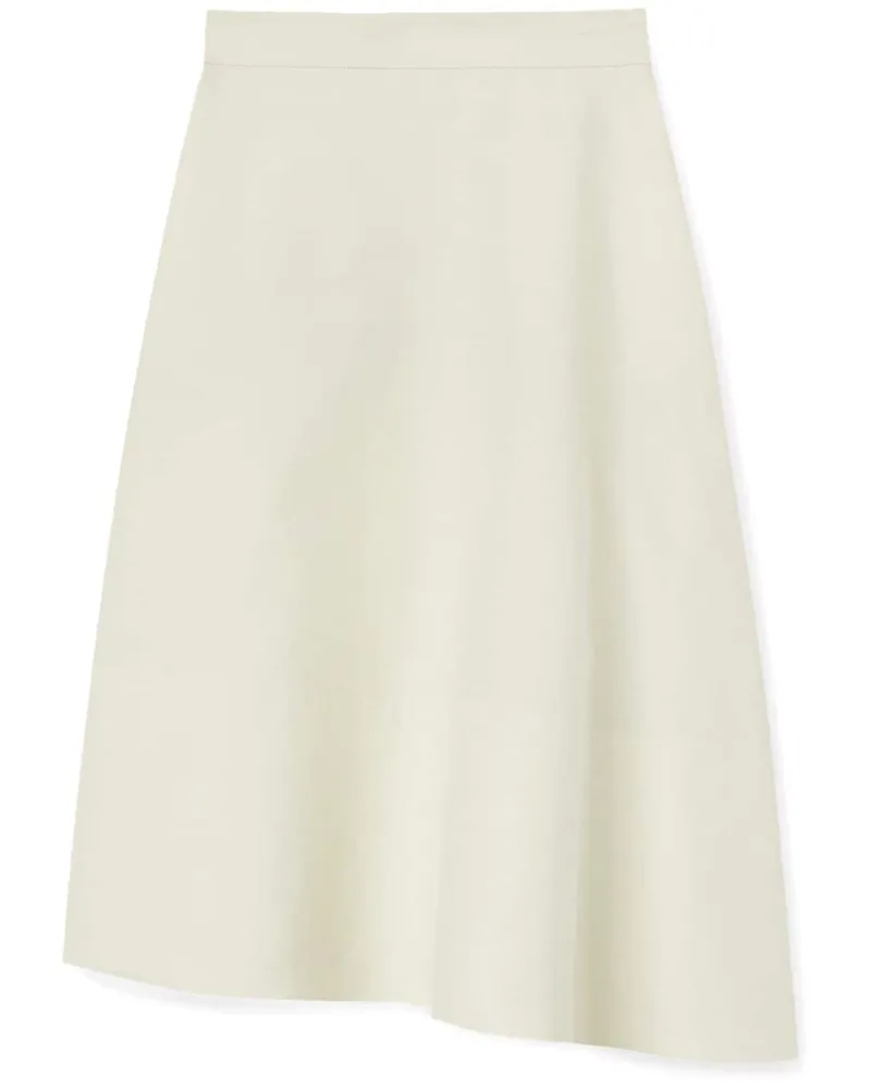 Jil Sander Asymmetrischer Midirock - Weiß Weiß