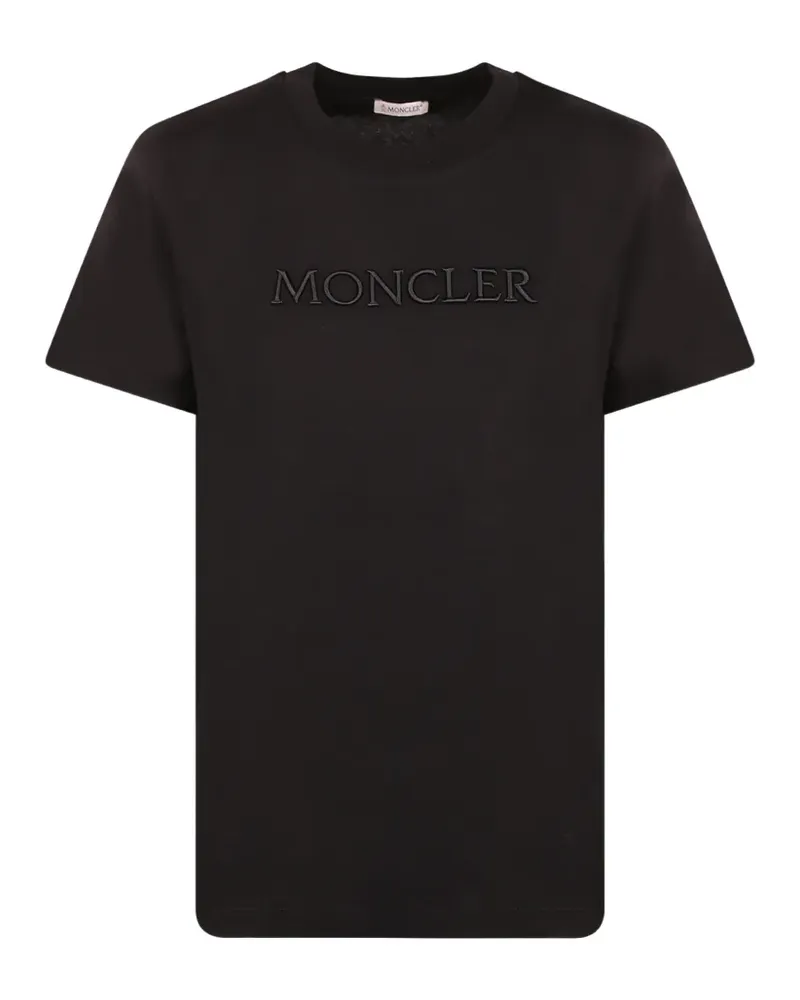 Moncler logo-embroidered T-shirt - Schwarz Schwarz