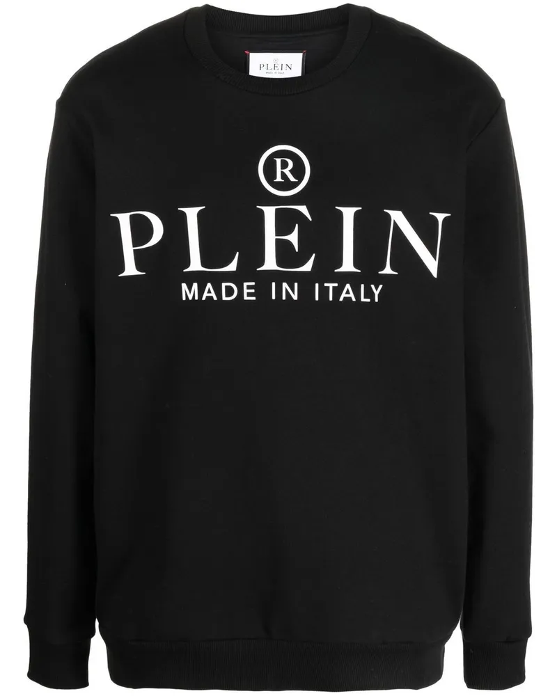 Philipp Plein Pullover mit Logo-Print Schwarz