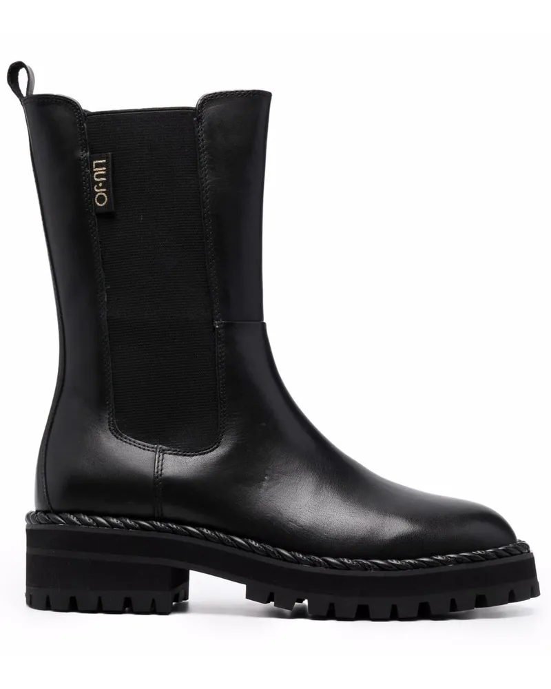 Liu Jo Stiefel mit Logo-Patch - Schwarz Schwarz