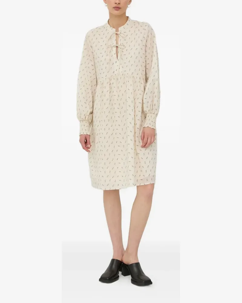 BRUUNS BAZAAR Midikleid mit Schleifenkragen - Nude Nude