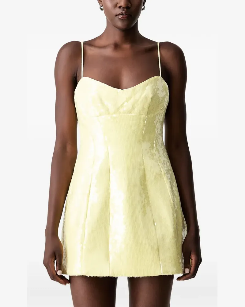 Bardot Minikleid mit Pailletten - Gelb Gelb