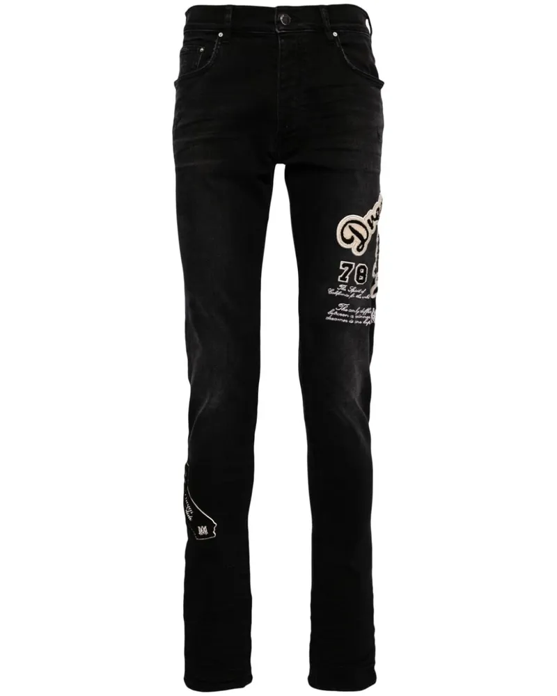 Amiri Halbhohe Skinny-Jeans - Schwarz Schwarz