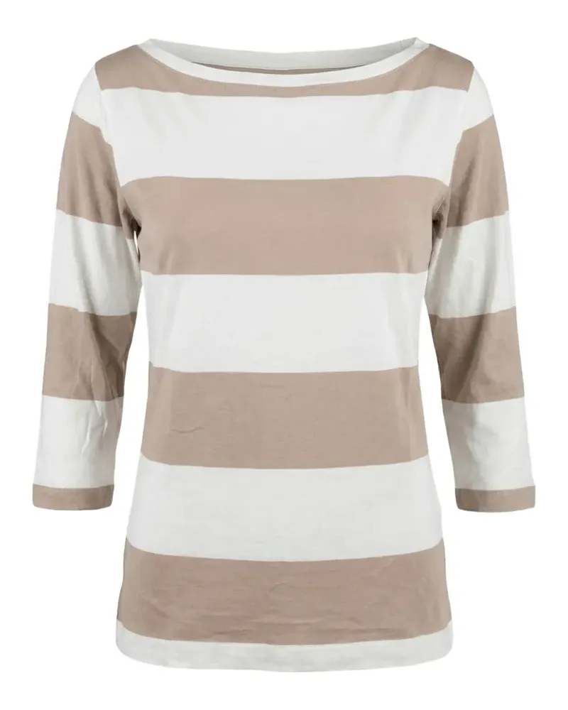 Majestic striped boat-neck T-shirt - Nude Nude