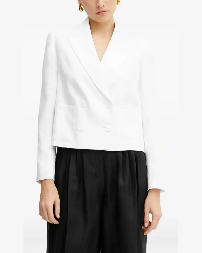 Luisa Spagnoli Doppelreihige Cropped-Jacke - Weiß Weiß