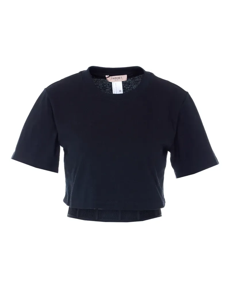 Twin-Set bustier-detail T-shirt - Schwarz Schwarz