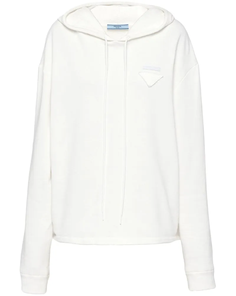 Prada Hoodie mit Logo - Weiß Weiß