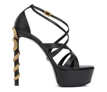 Serpentine Stiletto-Sandalen - Schwarz