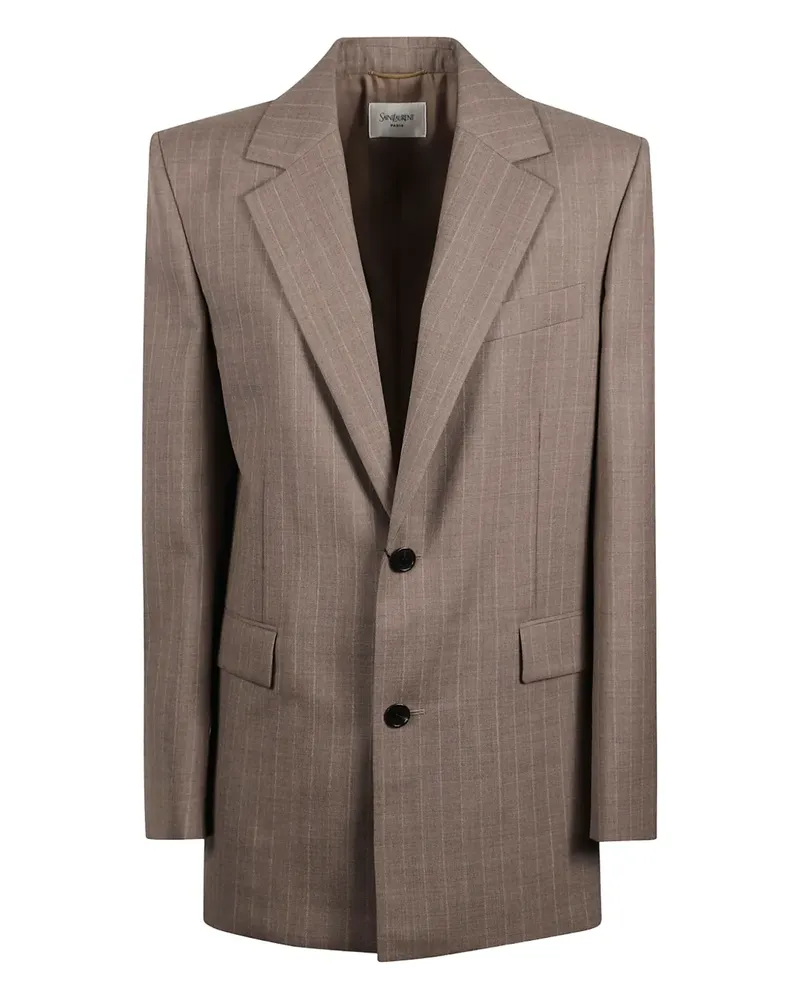 Saint Laurent pinstripe wool blazer - Nude Nude