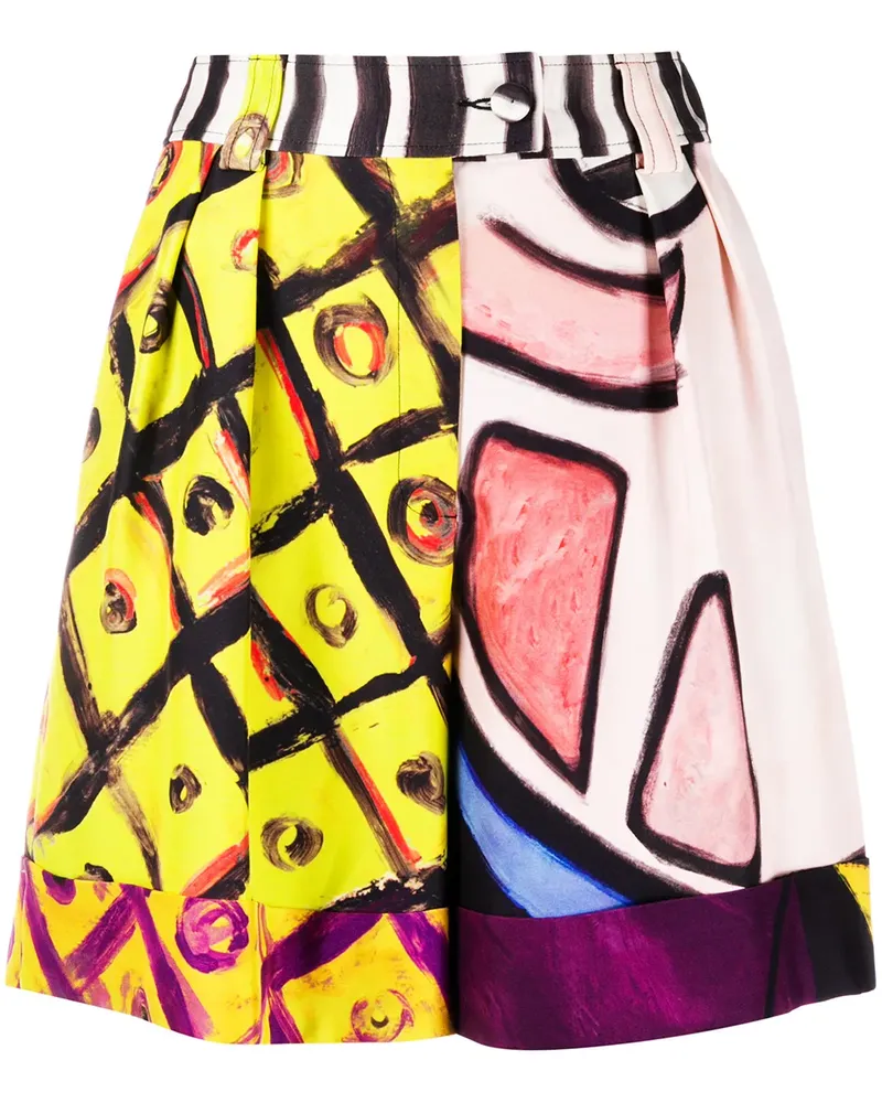 Moschino Shorts mit abstraktem Print - Gelb Gelb