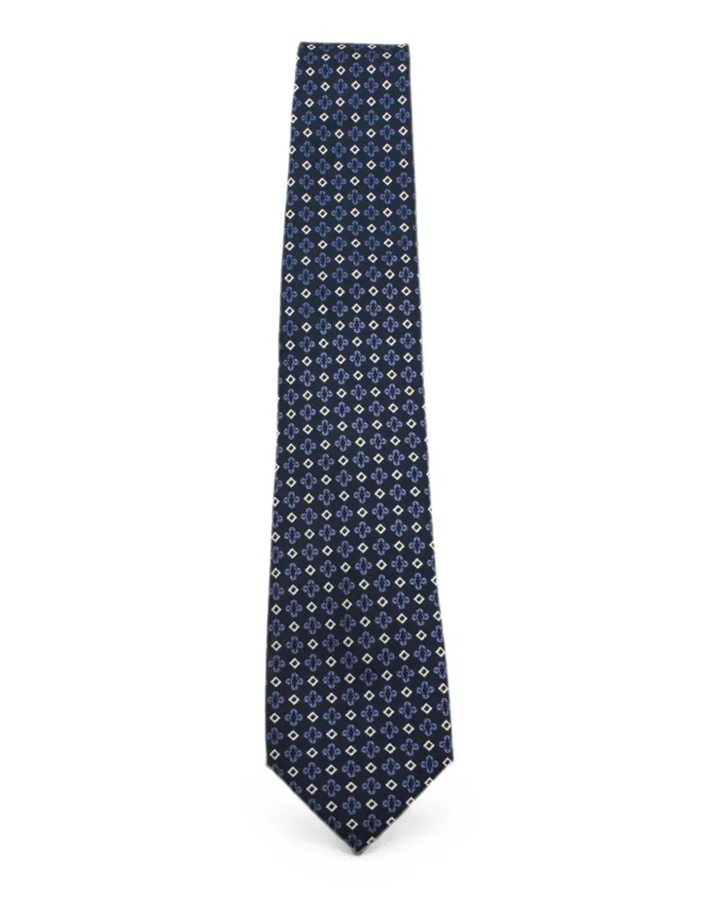 Canali Geometrisch gemusterte Krawatte - Blau Blau