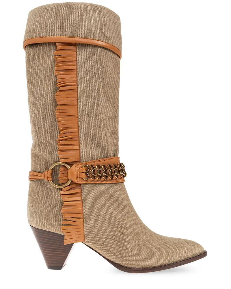 Isabel Marant Levon Stiefel mit Fransen 60mm - Nude Nude