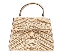 Tote Bag mit Holzperlen - Nude