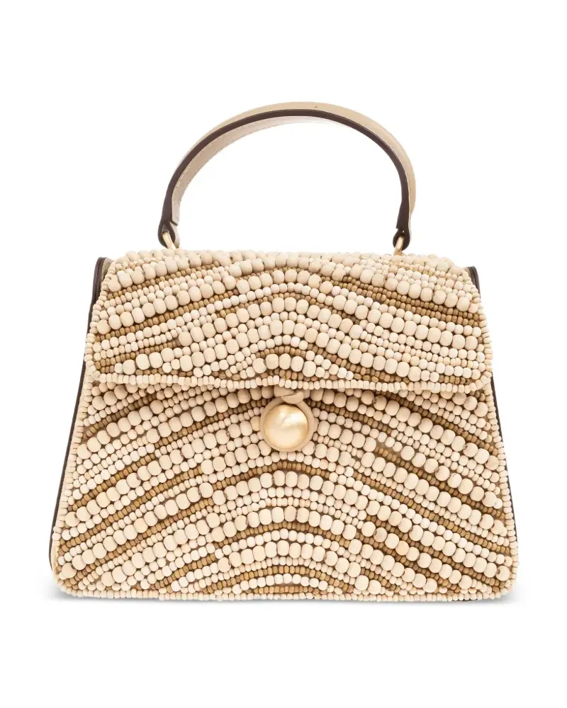Cult Gaia Tote Bag mit Holzperlen - Nude Nude
