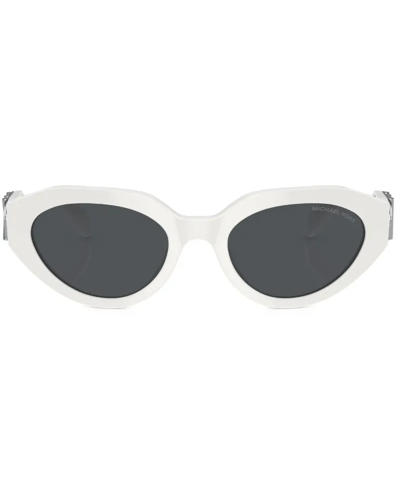 Michael Kors Sonnenbrille mit ovalem Gestell - Weiß Weiß