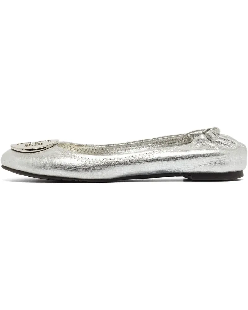 Tory Burch Pre-owned Minnie Ballerinas im Metallic-Look - Silber Silber