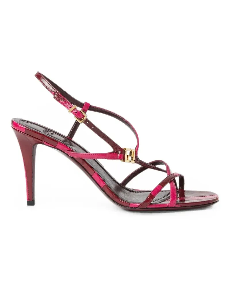 Fendi Sandalen mit Logo-Schild - Rot Rot