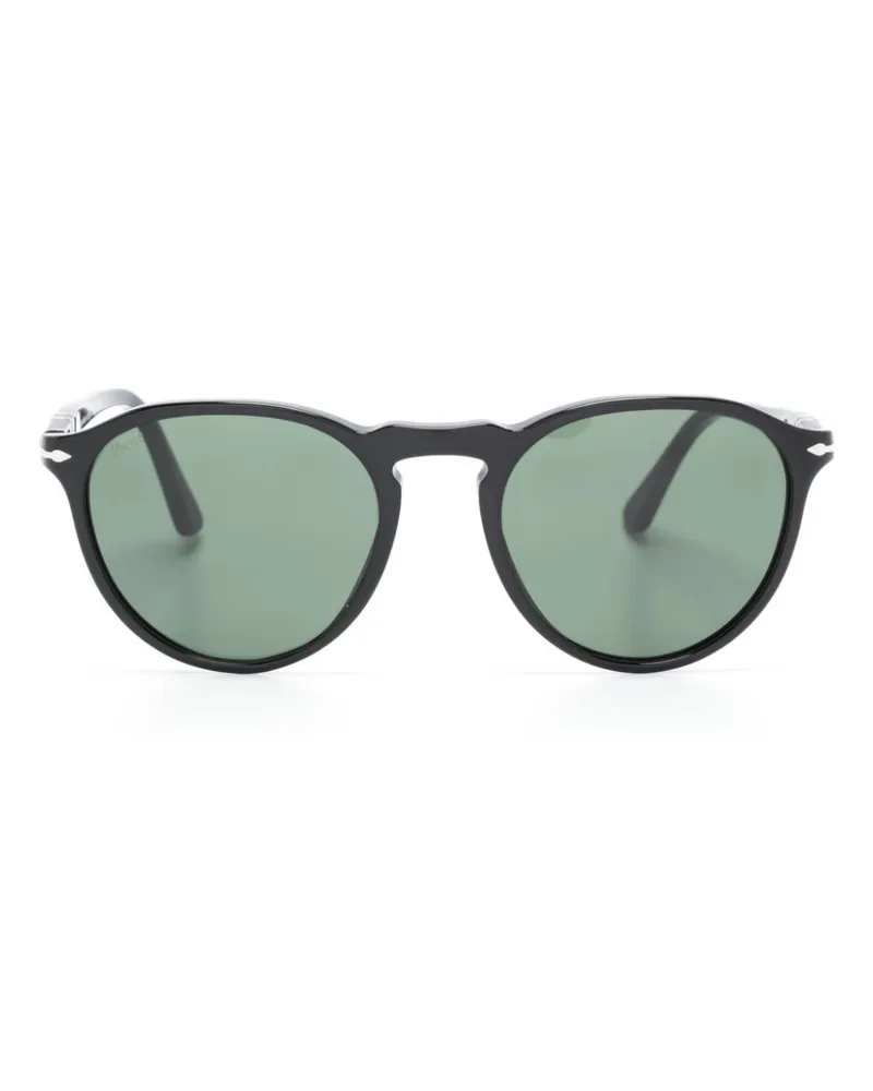 Persol Runde Sonnenbrille in Schildpattoptik - Schwarz Schwarz