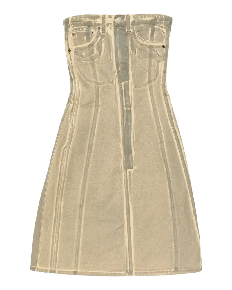 Acne Studios denim-print mini dress - Nude Nude