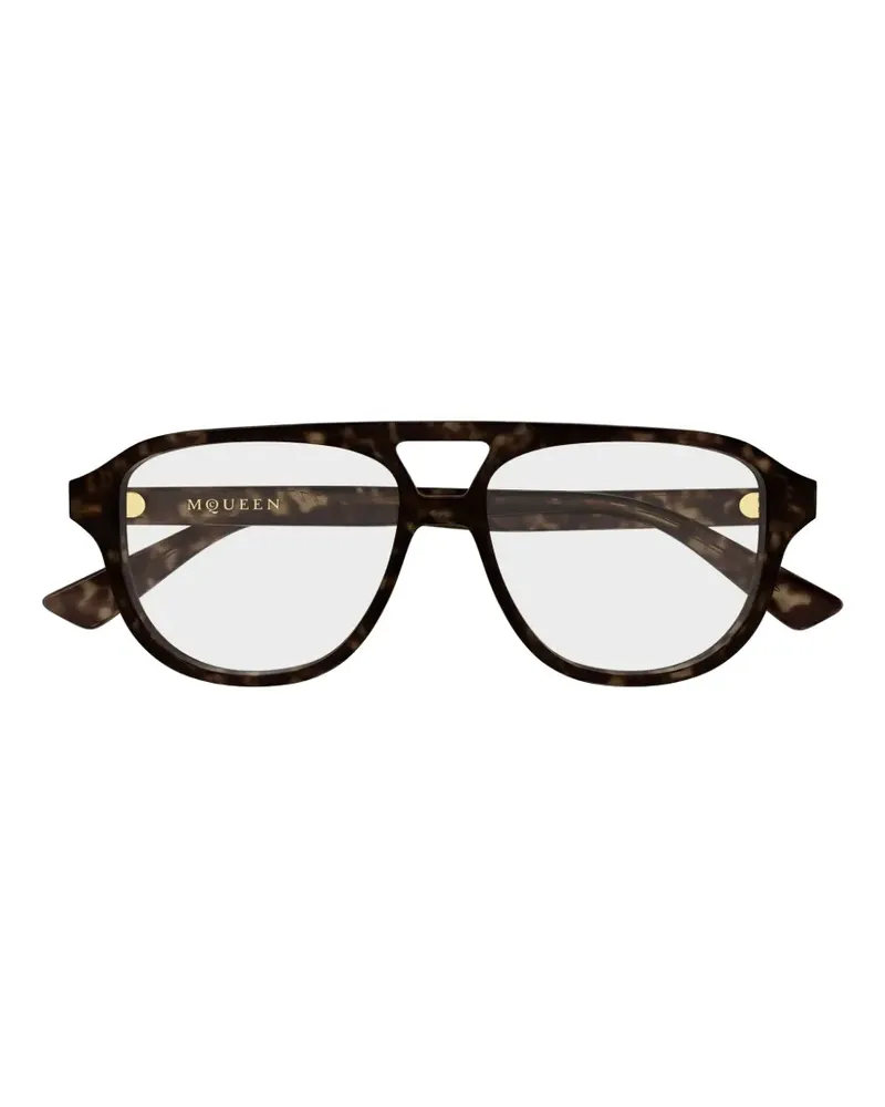 Alexander McQueen Pilotenbrille in Schildpattoptik - Braun Braun