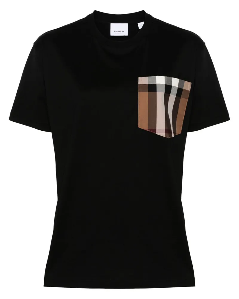 Burberry T-Shirt mit Carrick -Check - Schwarz Schwarz