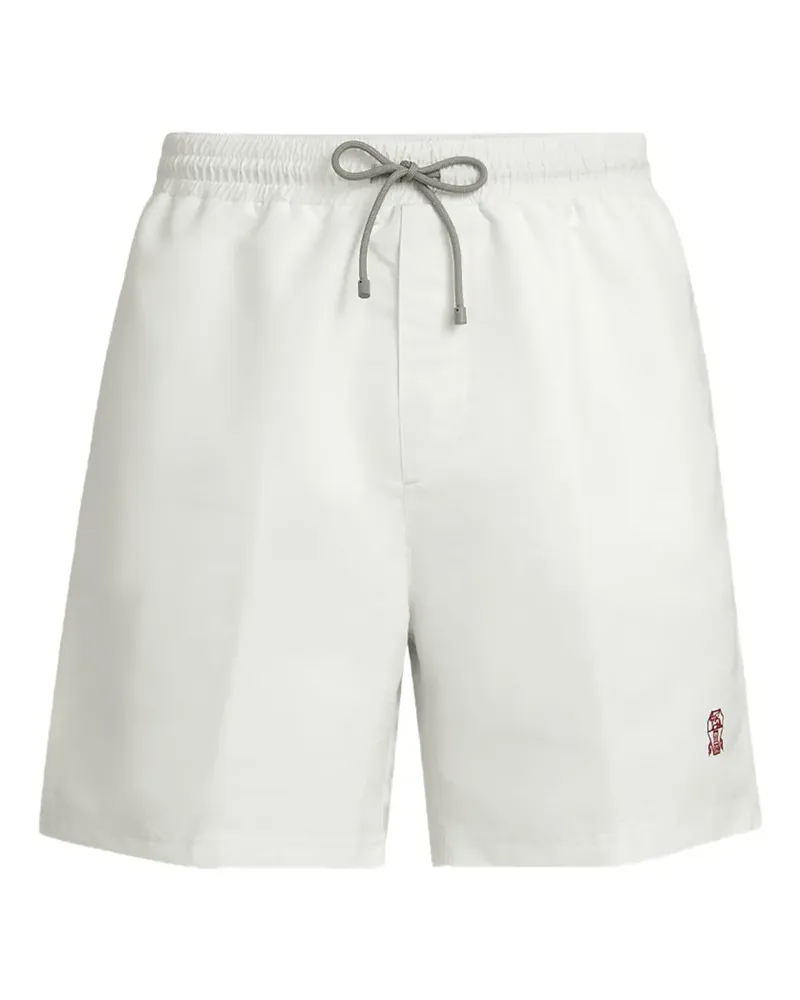 Brunello Cucinelli Badeshorts mit Logo - Weiß Weiß
