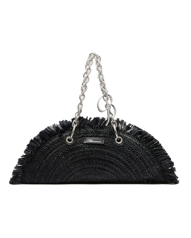 Blumarine Schultertasche mit Fransen - Schwarz Schwarz