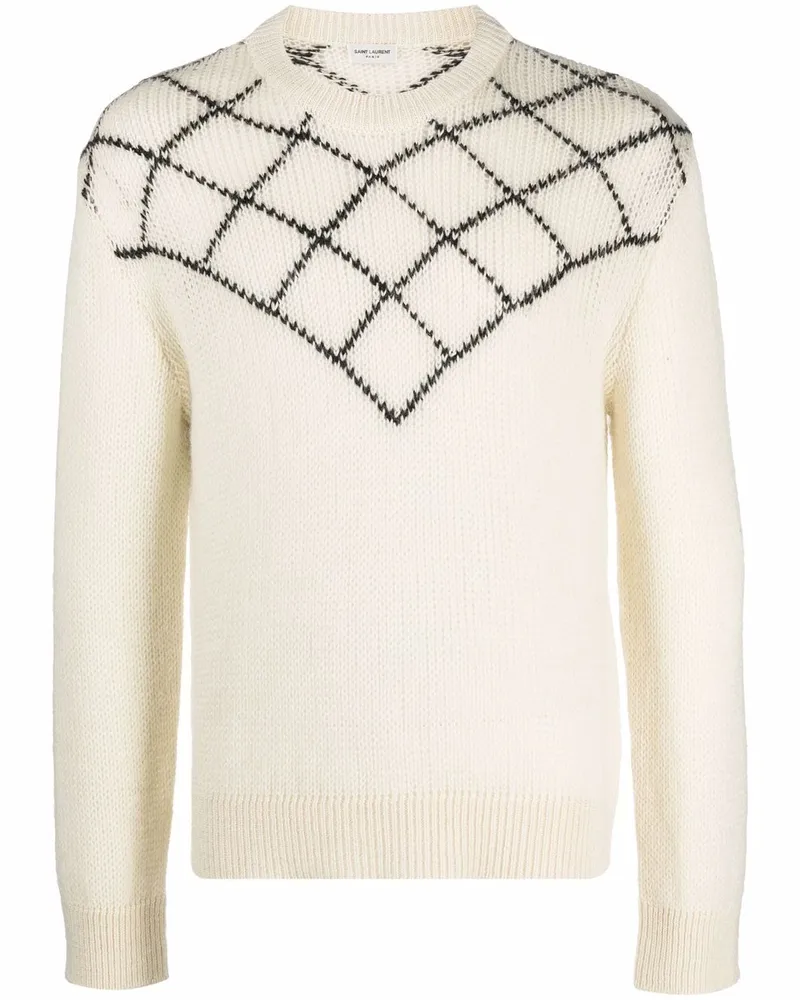 Saint Laurent Pullover mit Intarsienmuster - Nude Nude