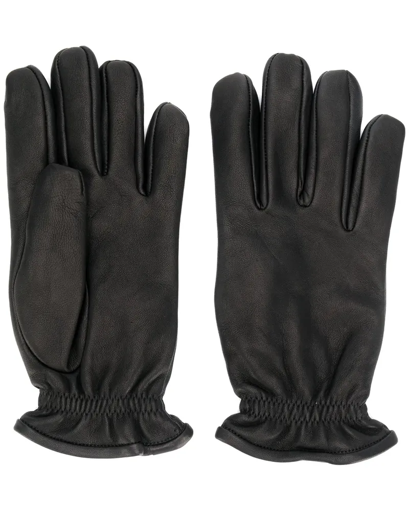 Orciani Handschuhe aus gekörntem Leder - Schwarz Schwarz