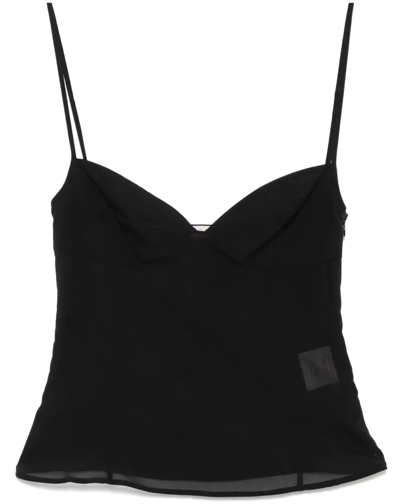 St. Agni Top mit Herzausschnitt - Schwarz Schwarz