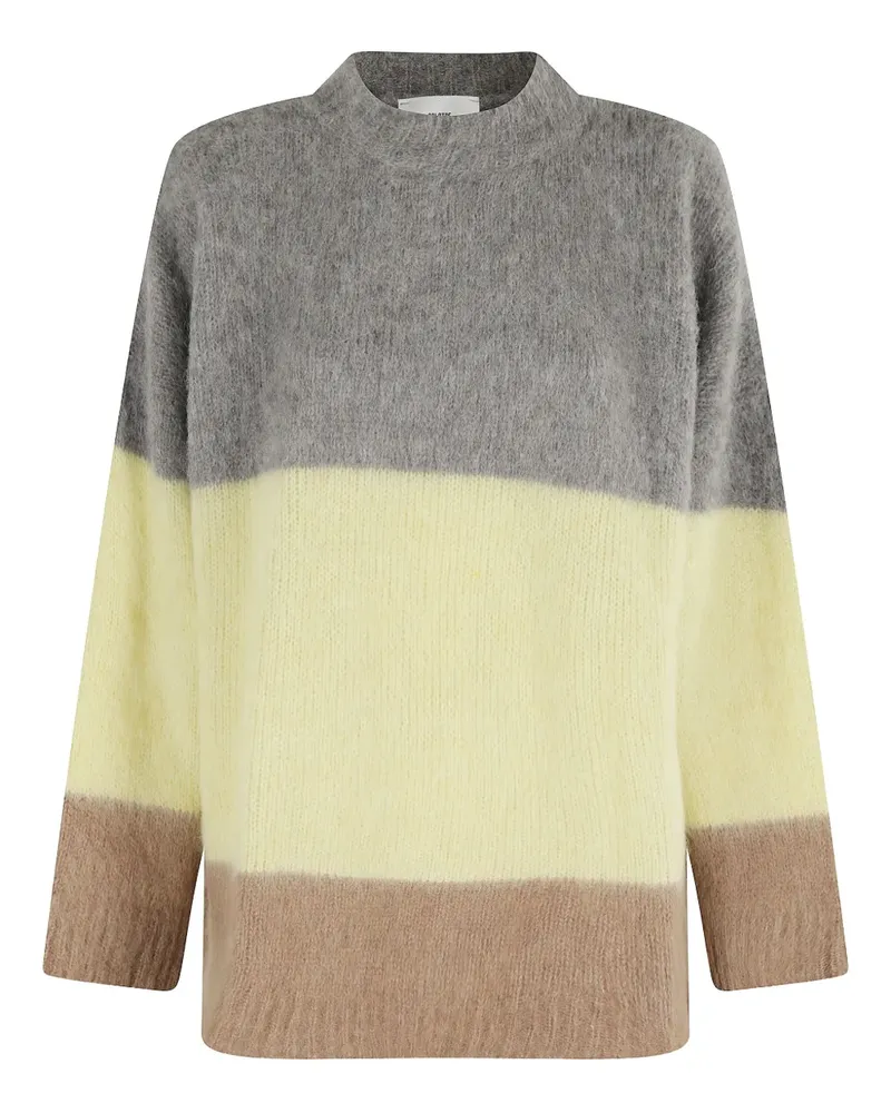 SOLOTRE Pullover in Colour-Block-Optik - Grau Grau