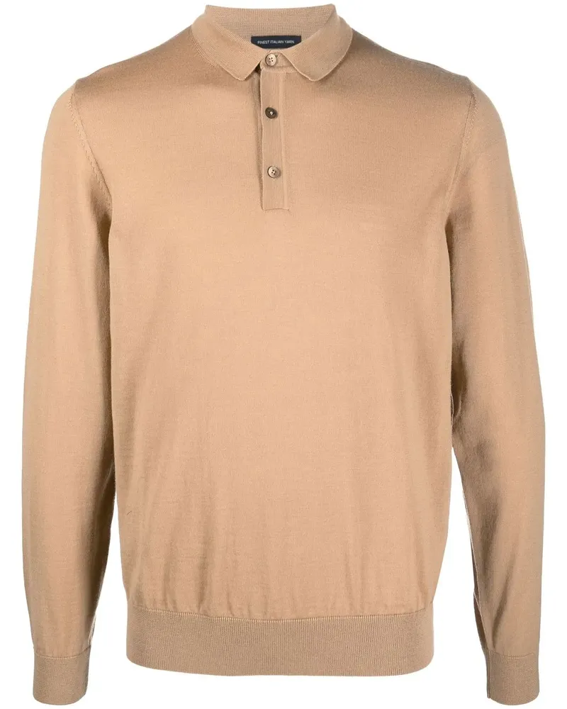 HUGO BOSS Poloshirt mit langen Ärmeln - Nude Nude