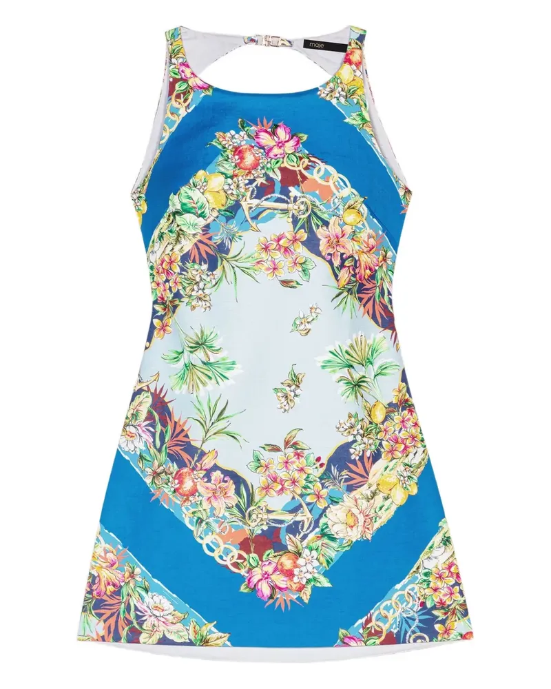 Maje Rückenfreies Kleid mit Blumen-Print - Blau Blau