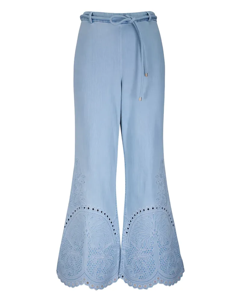 Zimmermann eyelet-embroidered trousers - Blau Blau