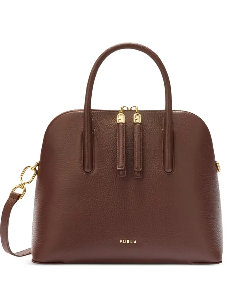 Furla S Atmosfera Dome leather tote bag - Braun Braun