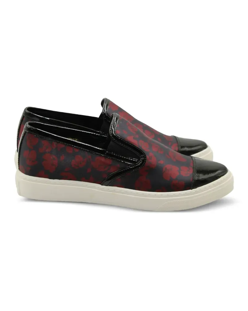 Mother of Pearl floral-print patent-leather slip-on - Schwarz Schwarz