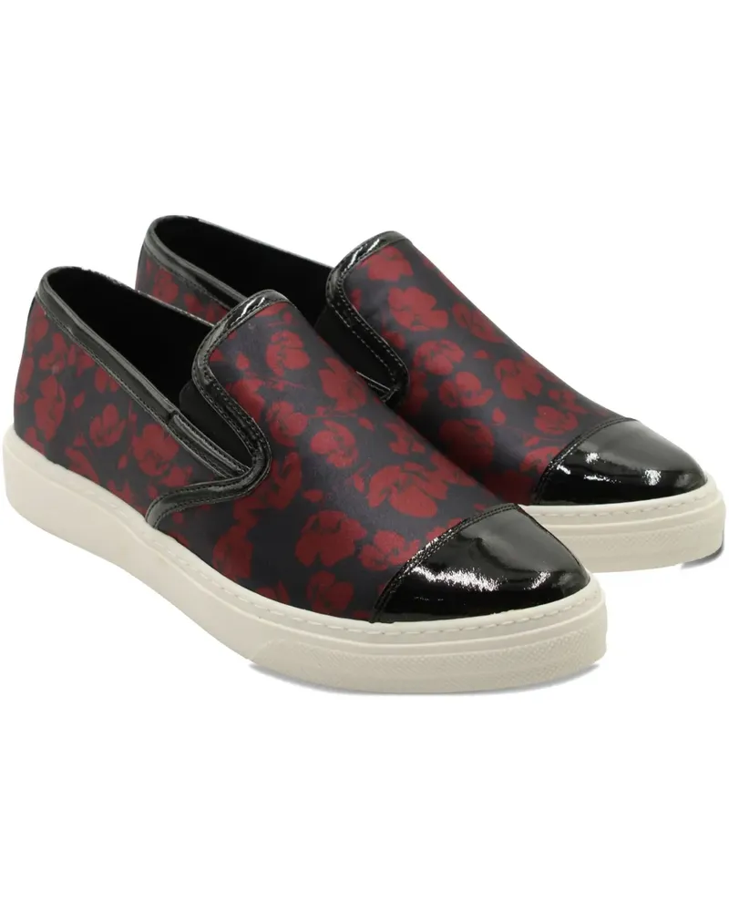 Mother of Pearl floral-print patent-leather slip-on - Schwarz Schwarz