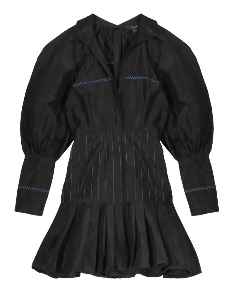 ELLERY pleated puff-sleeves mini dress - Schwarz Schwarz