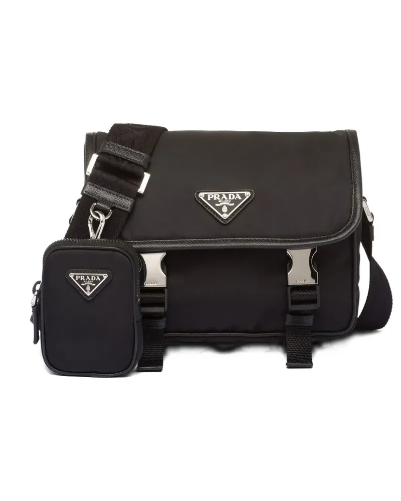 Prada buckle detail shoulder bag - Schwarz Schwarz