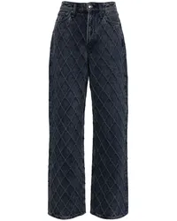 Rag & Bone Straight-Leg-Jeans mit Rautenmuster Blau