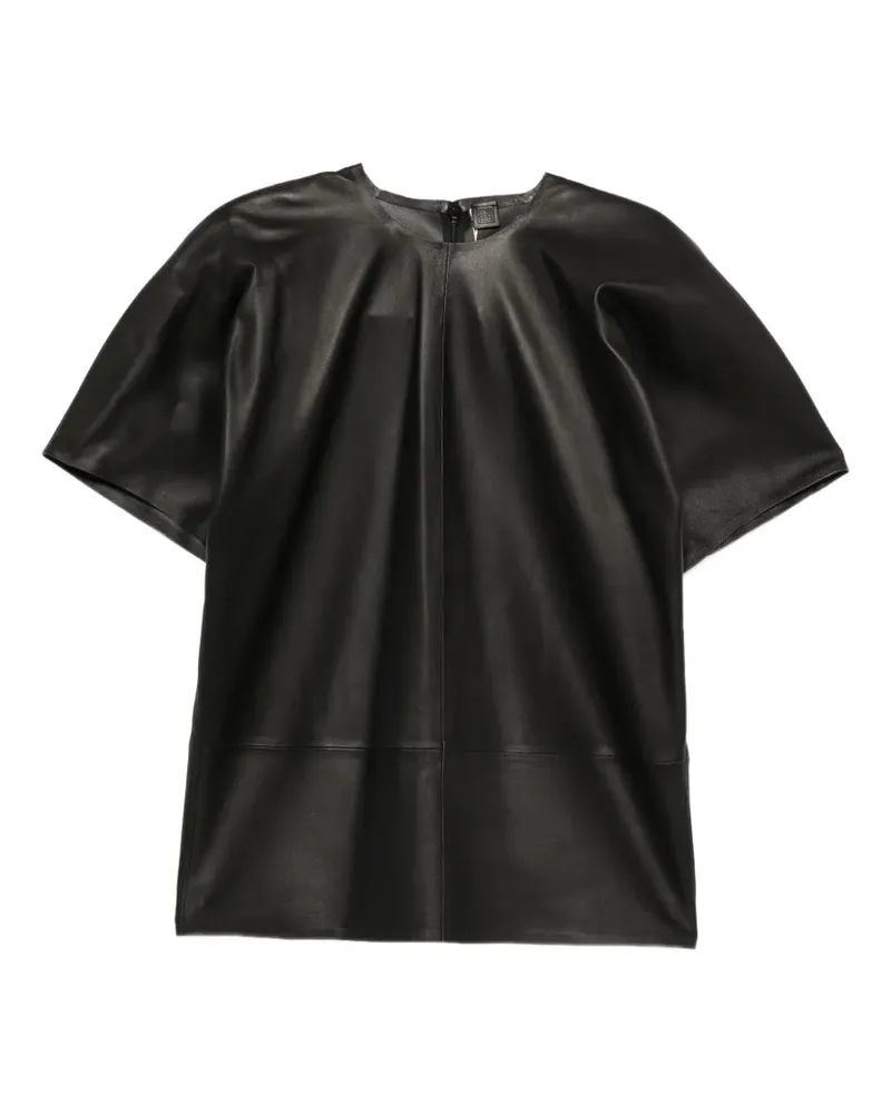 Totême T-Shirt aus Leder - Schwarz Schwarz