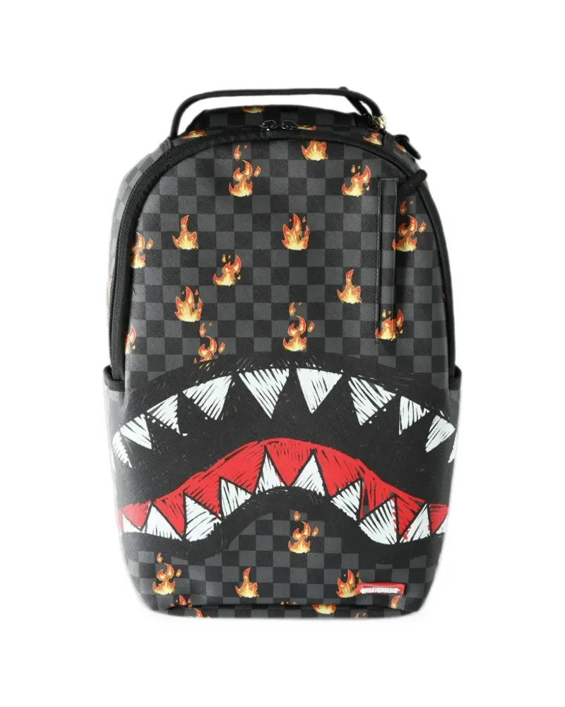 Sprayground Scribble Fire Check Rucksack - Schwarz Schwarz