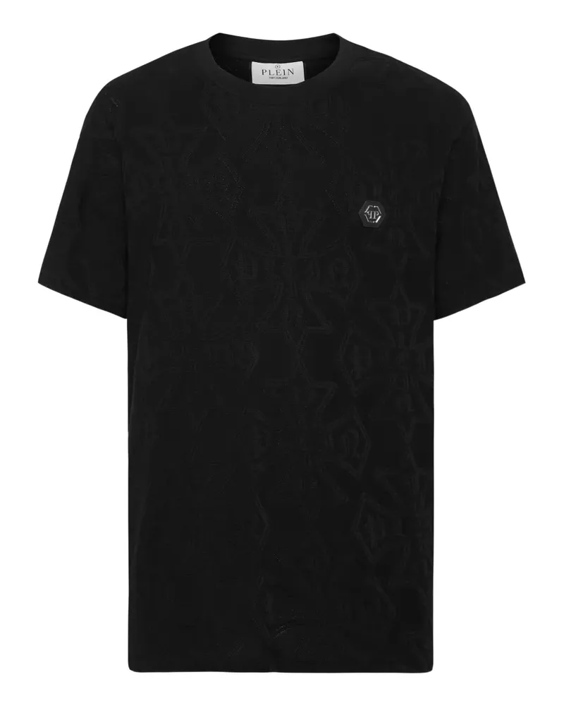 Philipp Plein T-Shirt mit Monogrammmuster - Schwarz Schwarz