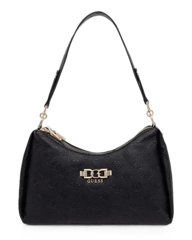 Guess Anise Tote Bag mit Monogrammmuster und Logo-Prägung - Schwarz Schwarz