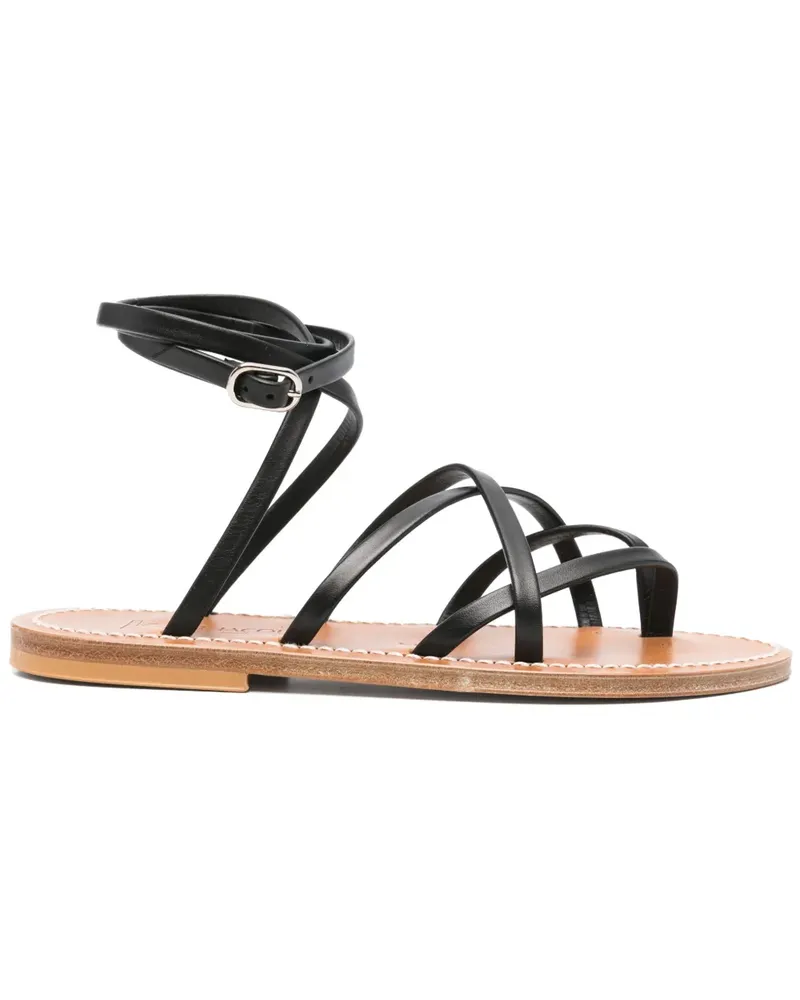 K.Jacques  Riemchensandalen aus Leder - Schwarz Schwarz