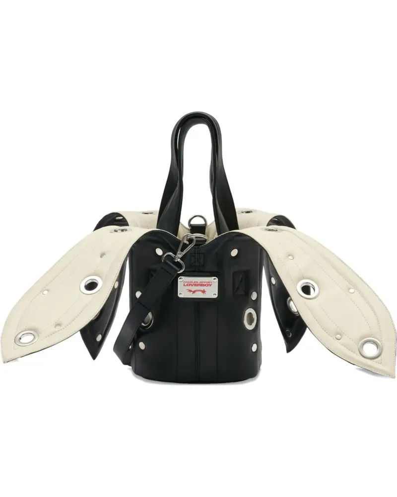 Charles Jeffrey Loverboy two-handle eyelet-detail tote bag - Schwarz Schwarz